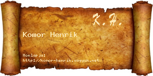 Komor Henrik névjegykártya